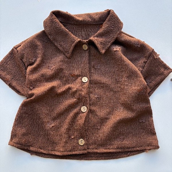 Producto - Camisa Flor en color CHOCO talles 4 al 16 - 0
