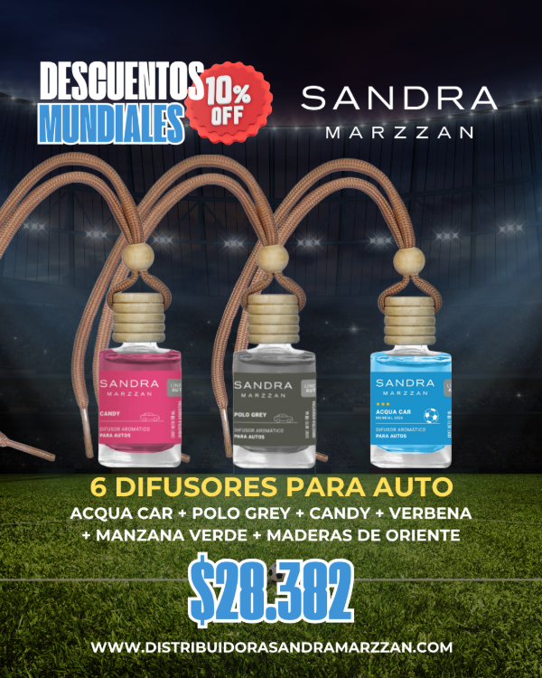 Producto - 6 Difusores para auto I Descuentos mundialistas