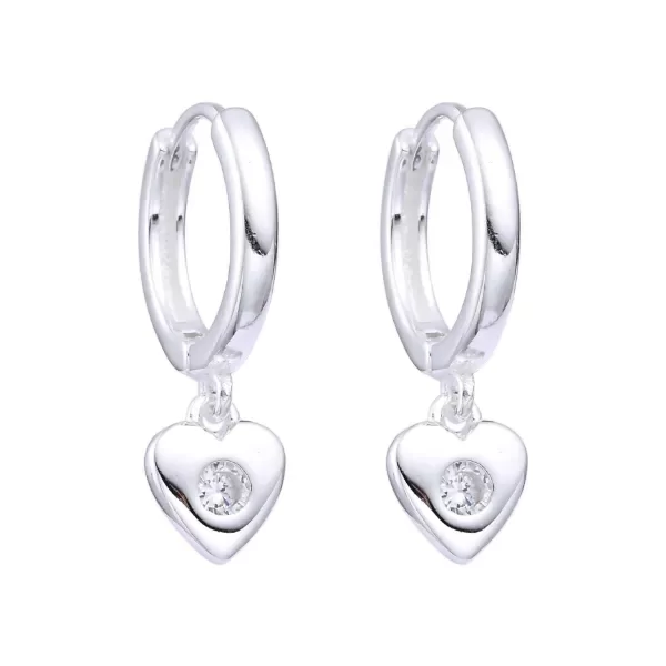 Producto - Argolla 12mm corazon colgante con piedrita