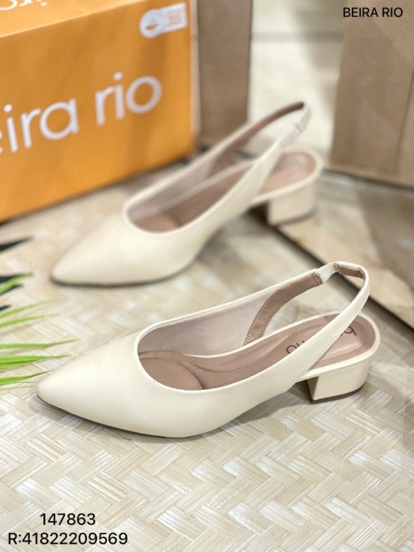 Producto - STILETTOS BEIRA RIO (taco cuadrado) crema