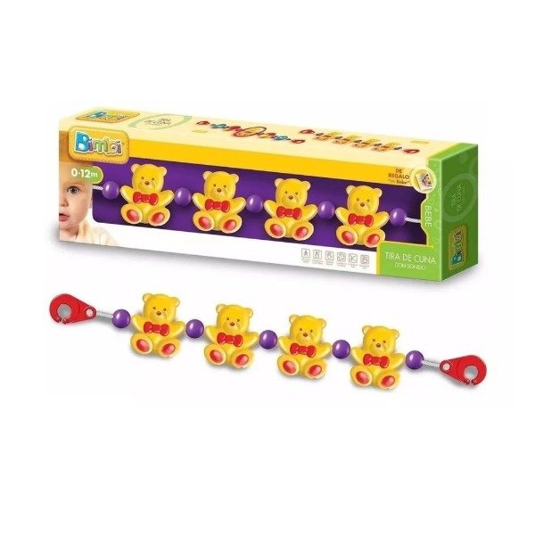 Producto - BIMBI TIRA DE CUNA OSITOS CON SONIDO TIPO SONAJERO COLOR MULTICOLOR