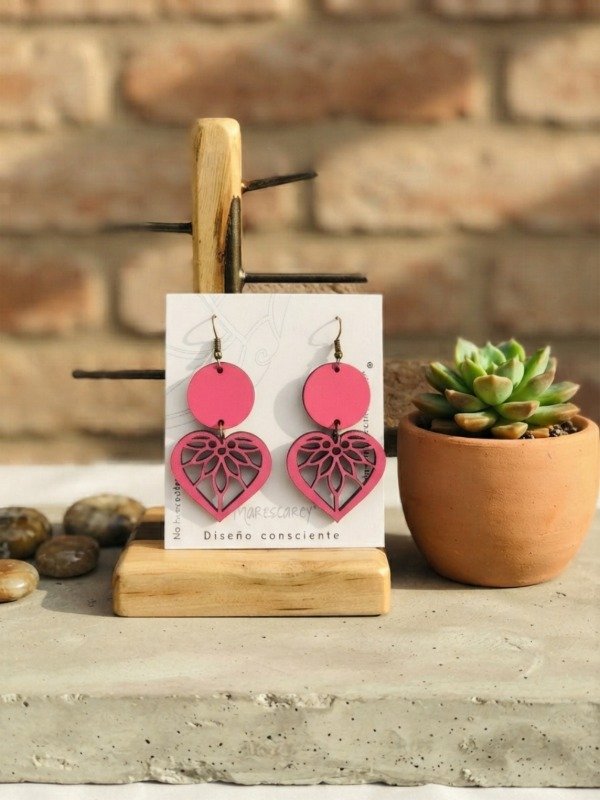 Producto - Aros Corazón Enérgico / Fucsia Power - 1