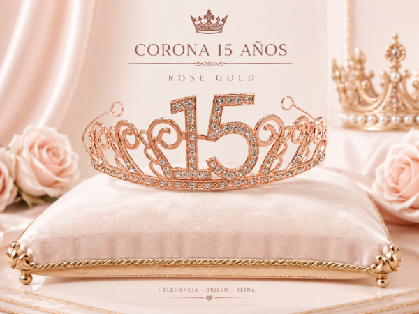 Producto - Tiara mis 15  en rosa gold