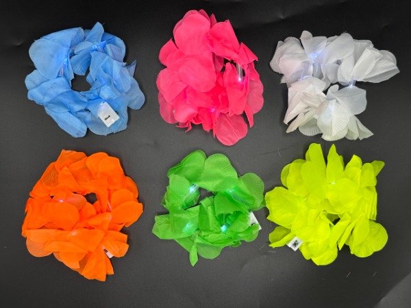 Producto - YJ0741 Pulsera Hawaiana Led Tela Color liso 12U