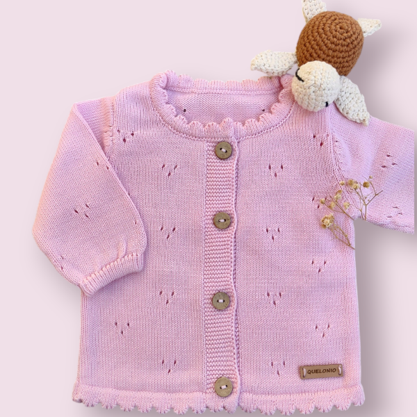 Producto - CAMPERA PUNTILLA ROSA BEBE