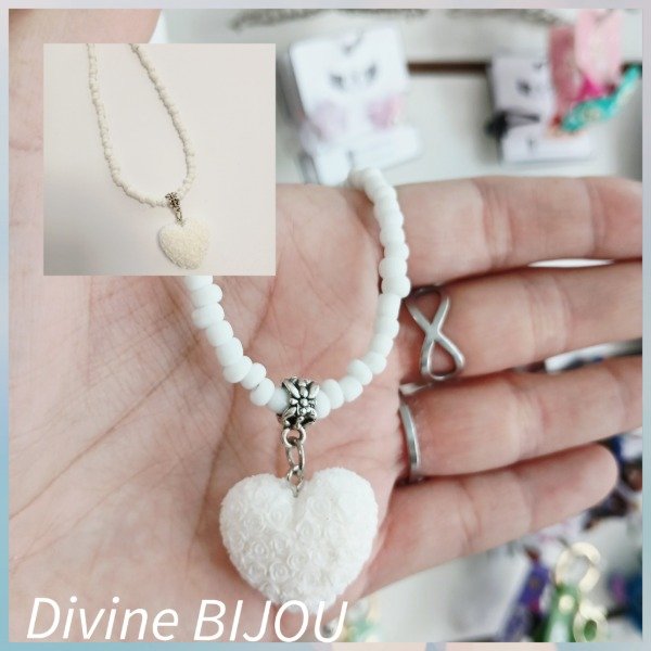 Producto - Collar corazón blanco
