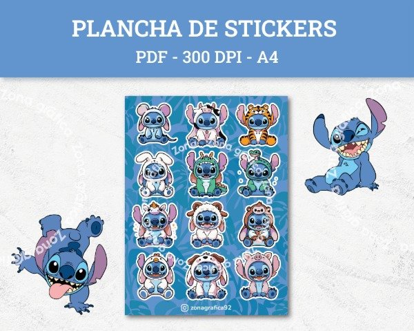 Producto - Plancha de Stickers Stitch