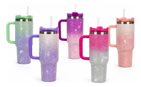 Producto - Vaso Termico Quencher Brilloso 1.2litro. Con Strass. - 4