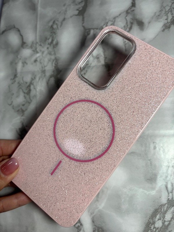 Producto - Case MagSafe brillantina rosa A26