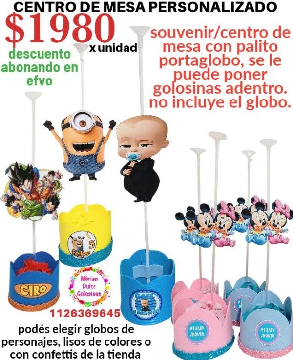 Producto - Centro de mesa o souvenirs personalizado con PORTAGLOBO