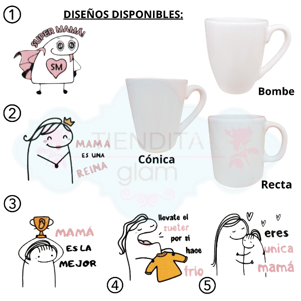 Producto - TAZAS DECO BLANCAS DÍA DE LA MADRE - 0