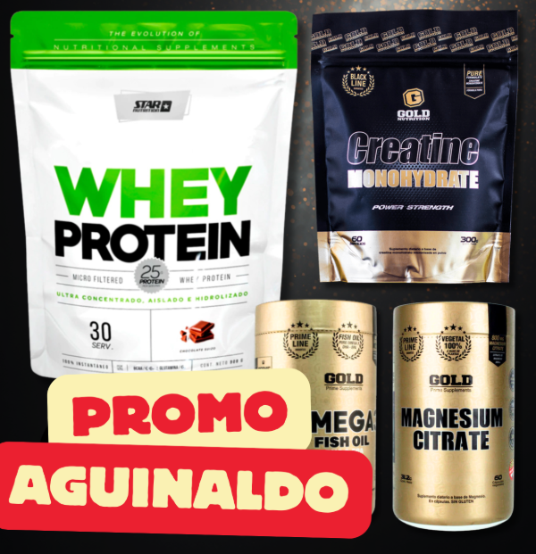 Producto - COMBO AGUINALDO - Proteína + Creatina + Omega 3 + Citrato de Magnesio