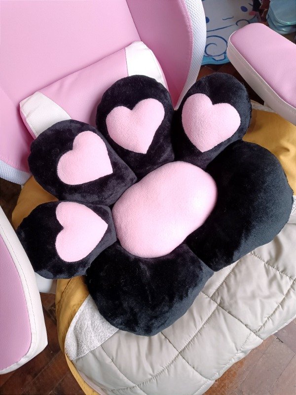 Producto - Almohadón patita Negro/rosa