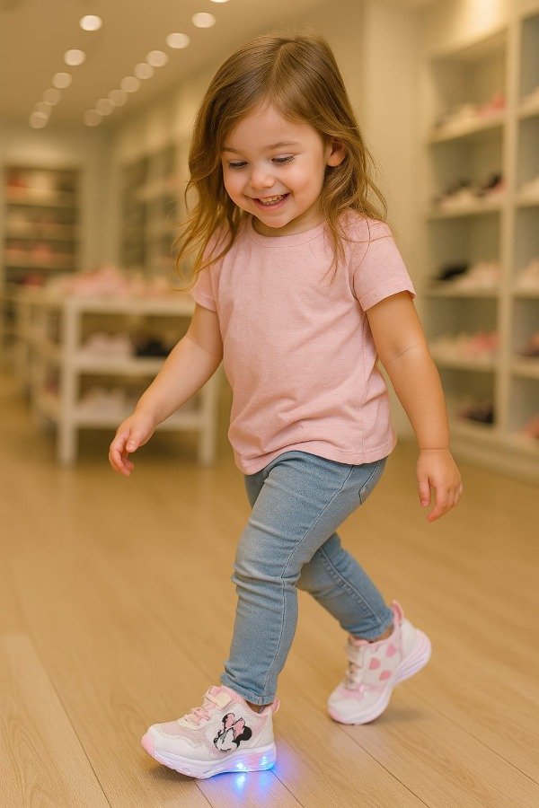 Producto - MINNIE MOUSE ROSA CON LUZ AL PISAR (28-35)