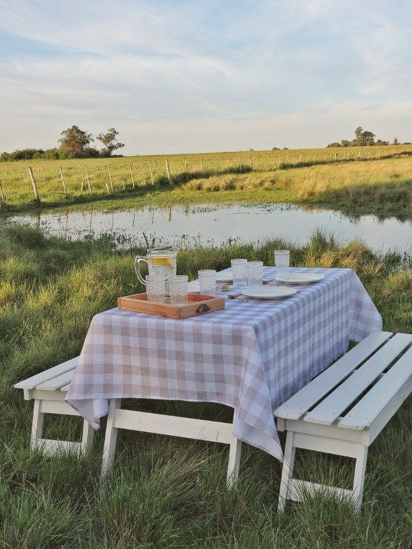 Producto - Mantel de gabardina acrilica PICNIC simil lino 2mts x 1,50