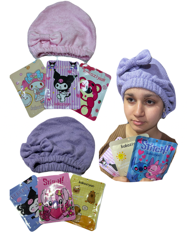 Producto - Kit Gorro Toalla Mascarilla Dama Y Niñas
