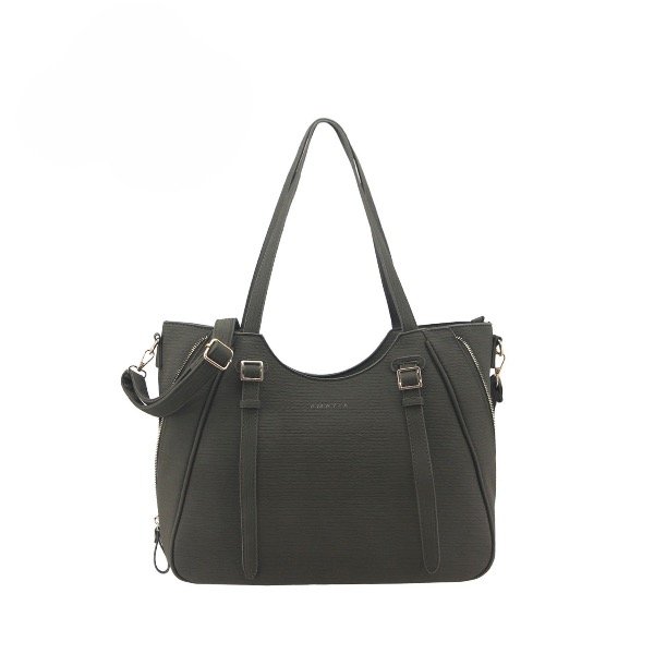 Producto - Cartera cuero P.U negra con cierre