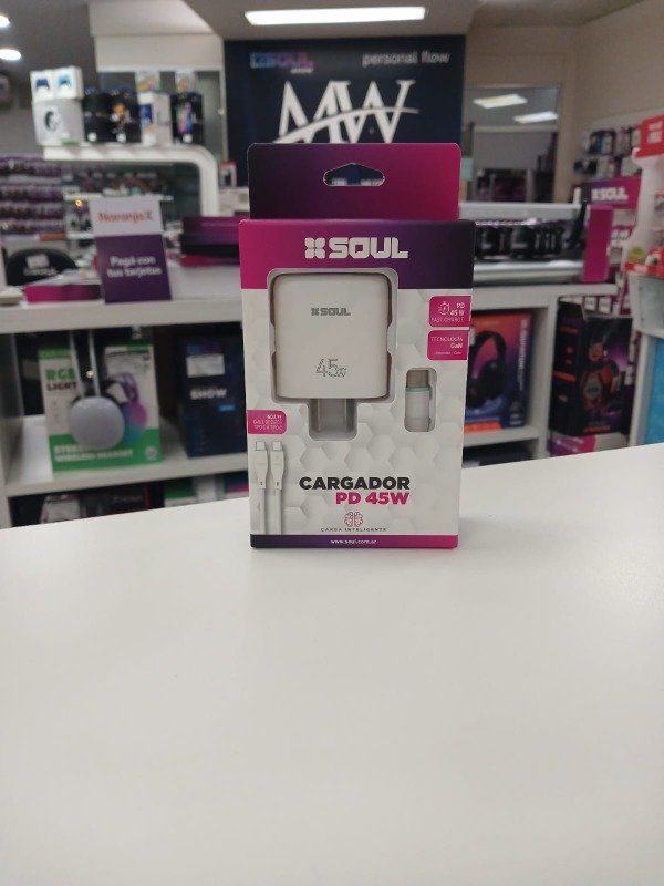 Producto - Cargador Viajero Fast Charge USB-PD 45W Type C Soul CVQ-USBPD45WT