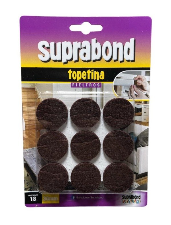 Producto - TOPETINA DE FIELTRO SUPRABOND - REDONDA O CUADRADA - 18 UNIDADES