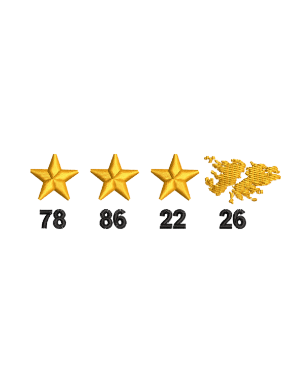 Producto - tres estrellas fechas 3 tamaños 10, 13 y 18 cm