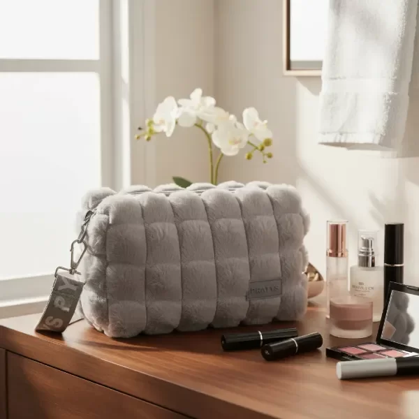 Producto - PORTA COSMÉTICO DE PELUCHE RECTANGULAR CON CORREA - 4