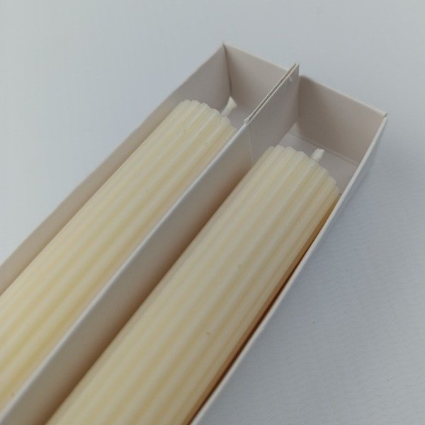 Producto - Vela Candelabro Estriada x2 Blanca