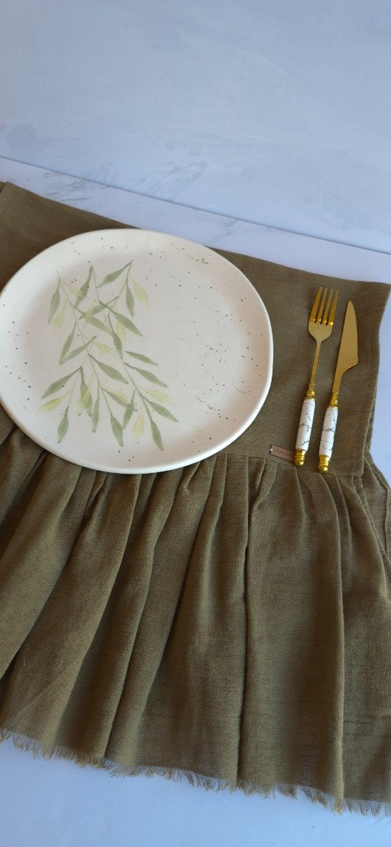 Producto - Camino de Mesa Gasa Verde Musgo