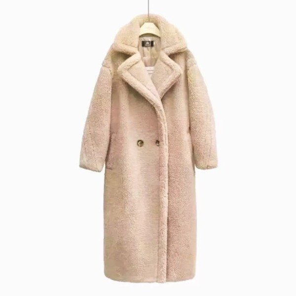 Producto - Tapado Teddy  BEIGE  MOKA NEGRO