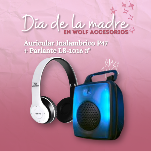 Producto - AURICULARES INALAMBRICOS P47 + PARLANTE LS-1016