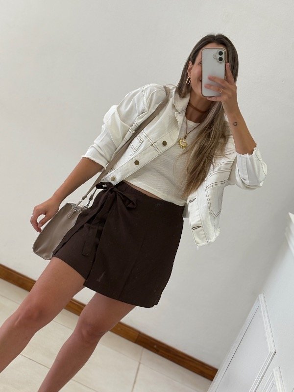 Producto - Short pollera Hawaii lino