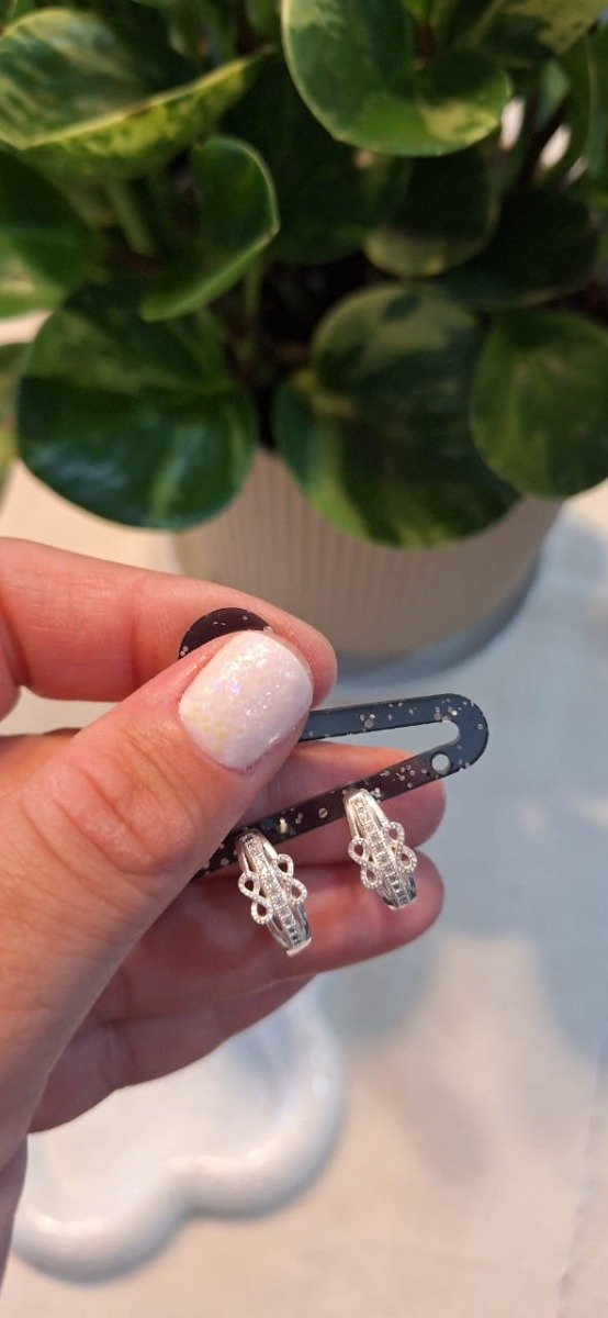 Producto - Argollitas Plata Infinito Strass