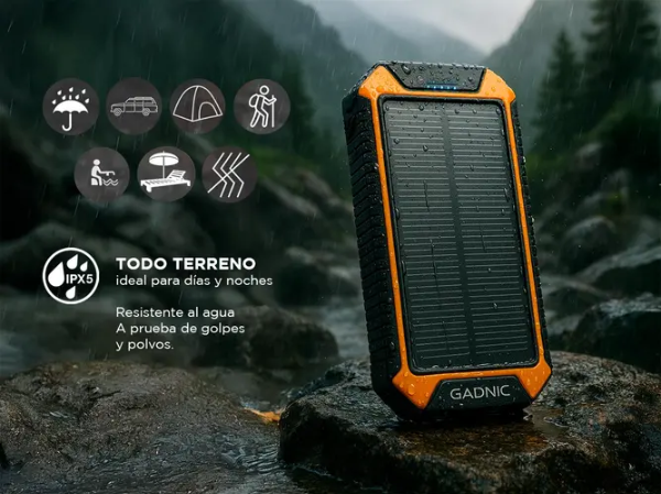 Producto - Cargador de Batería Solar Gadnic Power Bank Inalambrico -Gadnic (BC000060) - 2