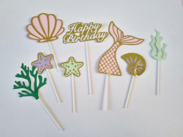 Producto - Set de topper fondo del mar sirena