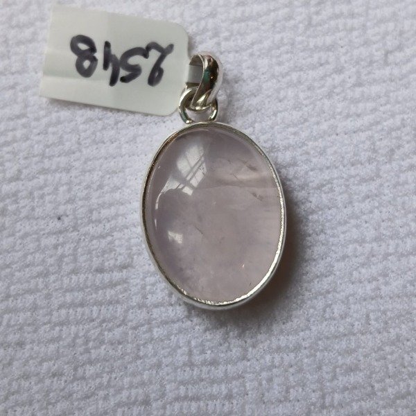 Producto - Dije Plata 925 con cuarzo rosado oval 1