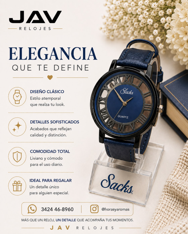 Producto - Reloj Fememenino Sacks - Analogico cuero