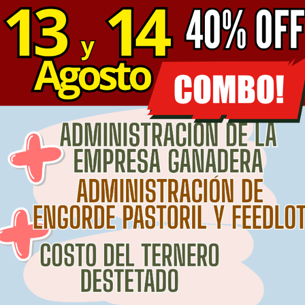 Producto - COMBO 3 CURSOS:Gestión Ganadera + Costo del Ternero + Engorde Pastoril y Feedlot