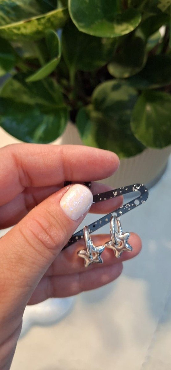 Producto - Aros Blanco con dije Estrella