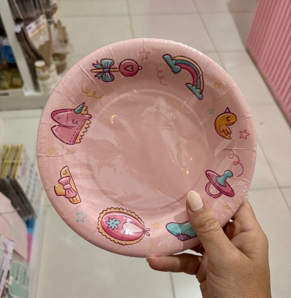 Producto - PLATO POLIPAPEL DESCARTABLE BABY SHOWER ROSA X10UNID.