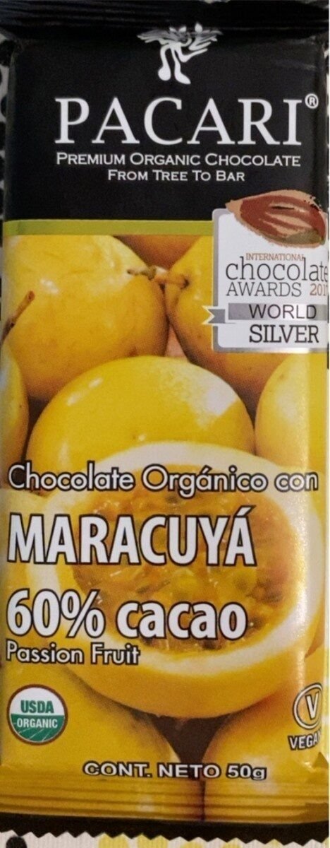 Producto - Chocolate Pacari sabor Maracuyá 50g