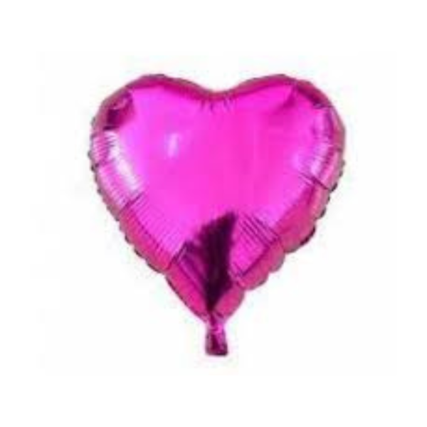 Producto - Globo corazón metalizado 18" (45cm) color fucsia x10un