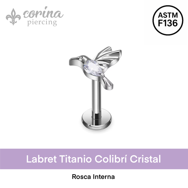 Producto - Labret Titanio Colibri Cristal