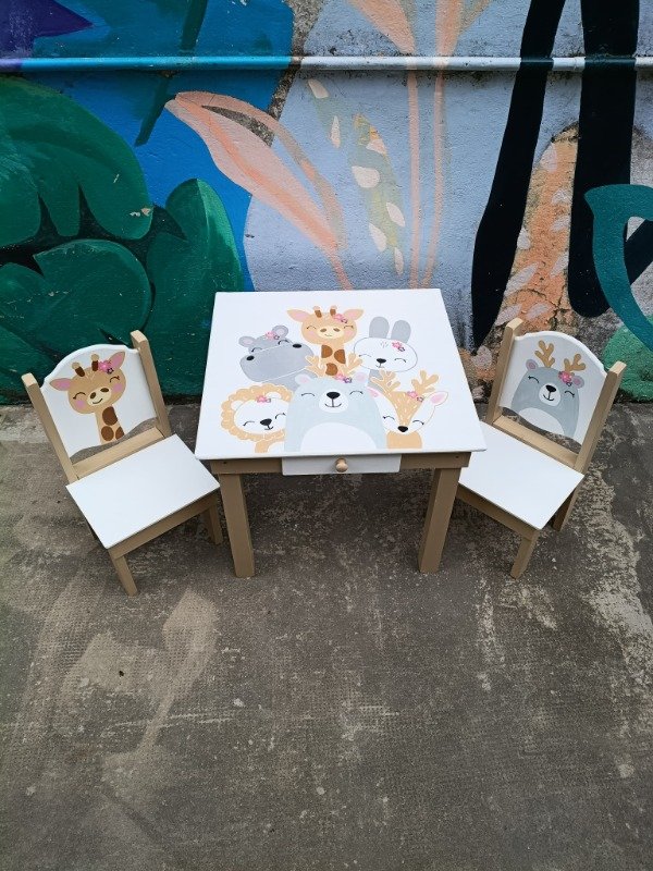 Producto - Juego de mesa tapa con cajon + 2 sillas - 1