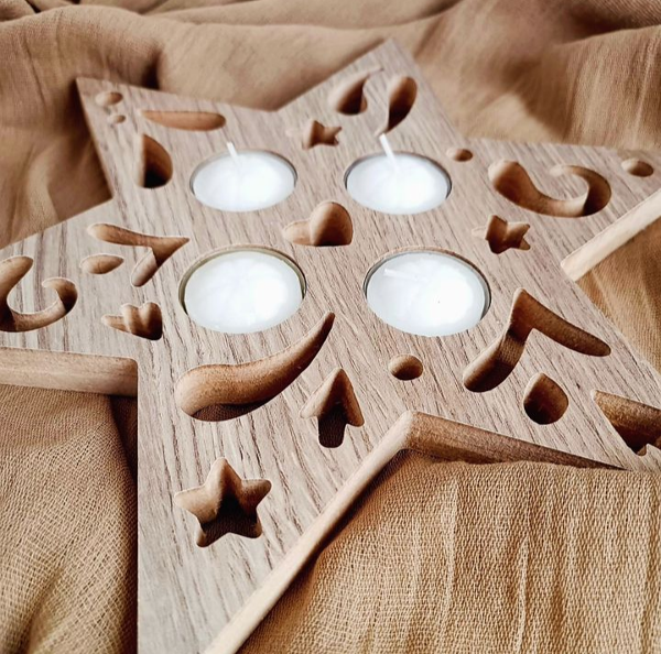 Producto - Porta vela estrella con 4 velas