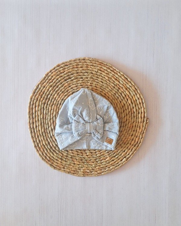 Producto - Turbante Frizado Nubes Gris