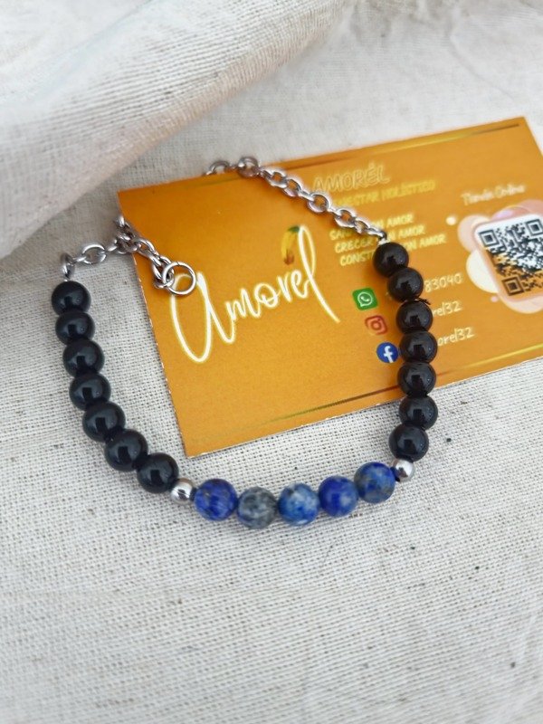 Producto - Pulsera Lapislázuli y Obsidiana Negra