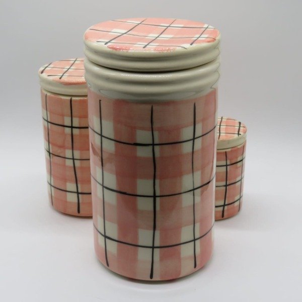 Producto - Frasco grande cuadrille rosa