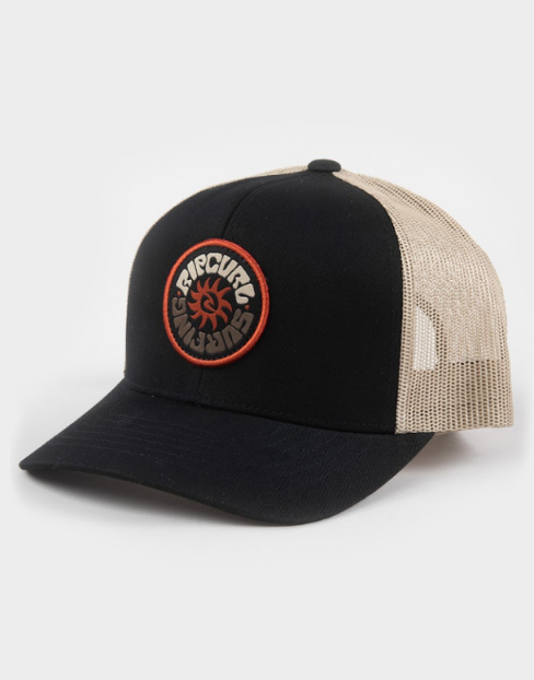Producto - Wetsuit Icon Trucker Negra y Beige con Logo con Bordes Naranja - 0