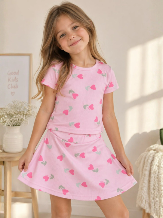 Producto - Pollera short flor corazón - 1