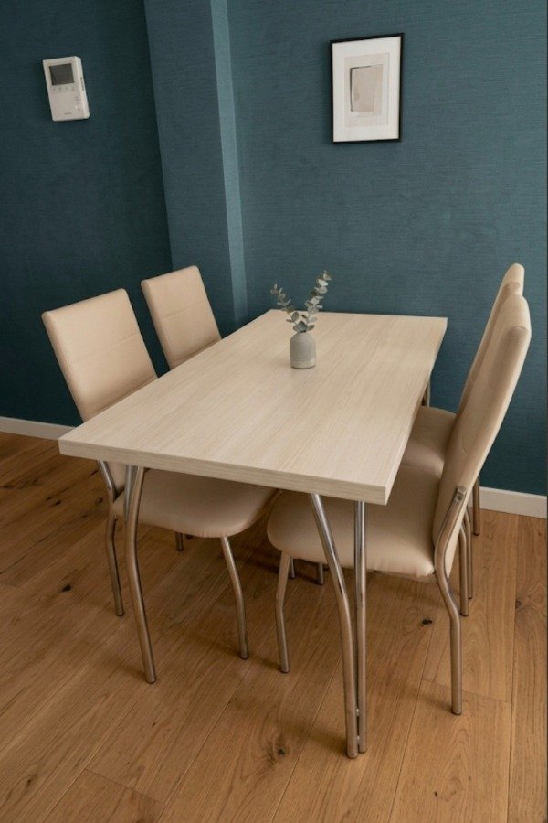 Producto - Mesa Cerdeña 1.20x0.70m/ Sillas Sevilla tapizado PREMIUM CROMADO - 2