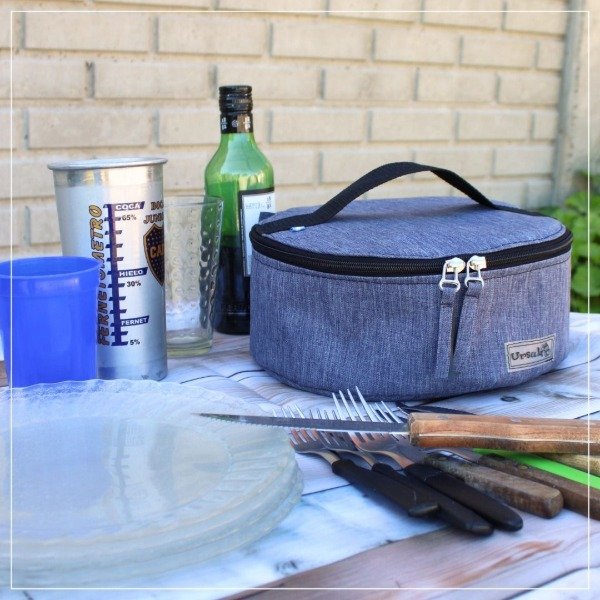 Producto - Porta platos (azul melange y negro)